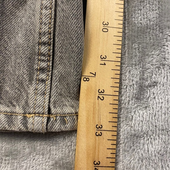 Zara Women's Gray Denim Cargo Jeans Size 10 Utility Pockets Wide Leg - Picture 7 of 8